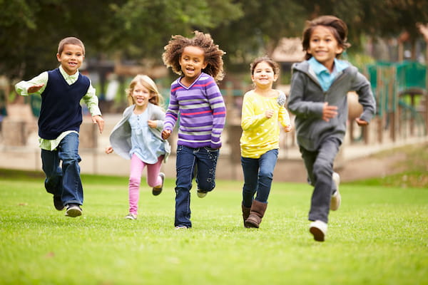 kids running in the park